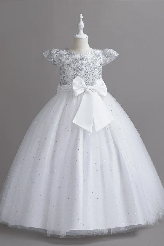 Ball Gown Floor Length Tulle Lace Flower Girl Dress 684775818852