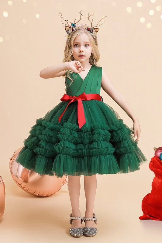 A-Line Mini Satin Tulle  Flower Girl Dress 682877751008