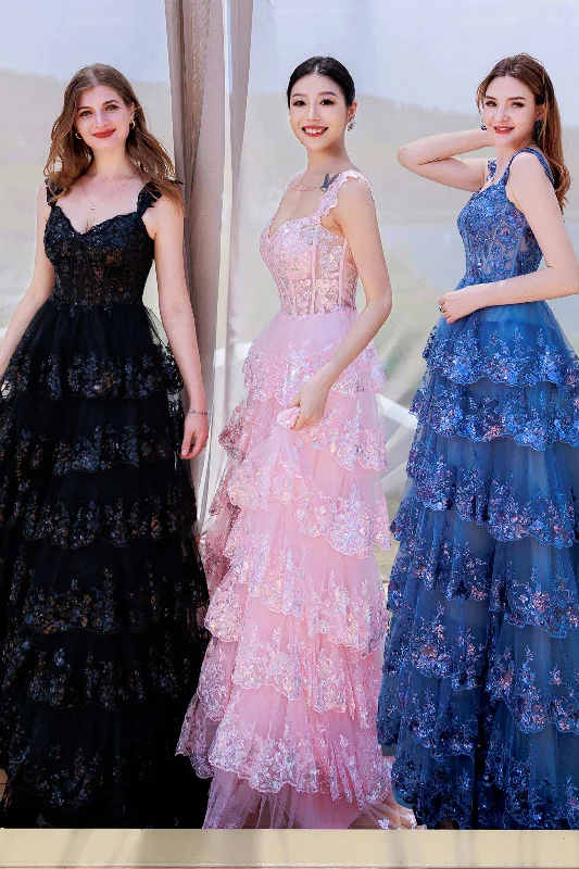 Ball Gown Sweep-Brush Train Tulle Prom Dress CS0481