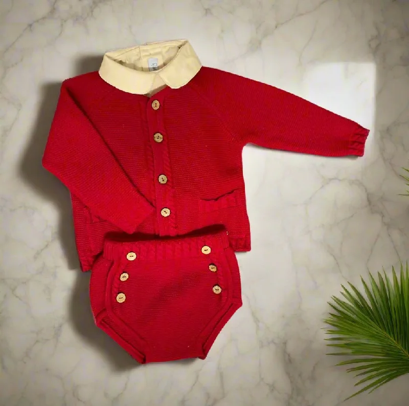 Red Knit Sweater Set