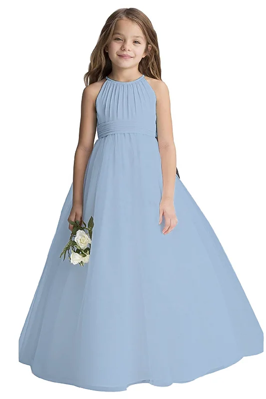 A-Line Floor Length Tulle Flower Girl Dress CF0334