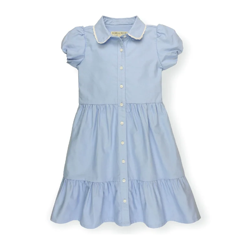 Organic Tiered Oxford Shirtdress - Baby