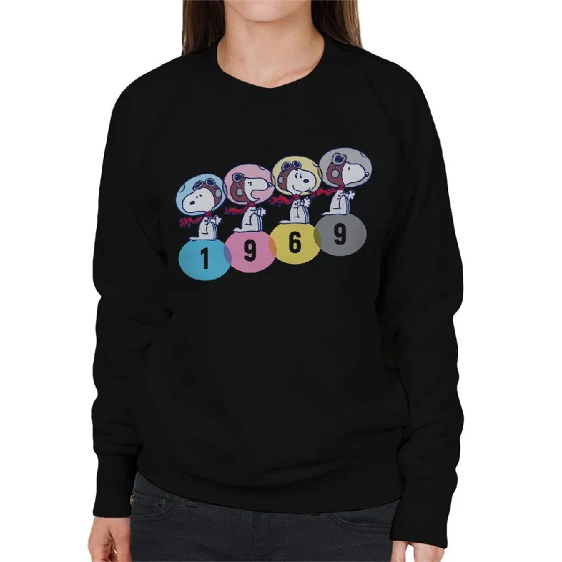 Peanuts Snoopy 1969 Moon Landing Montage Women's Sweatshirt