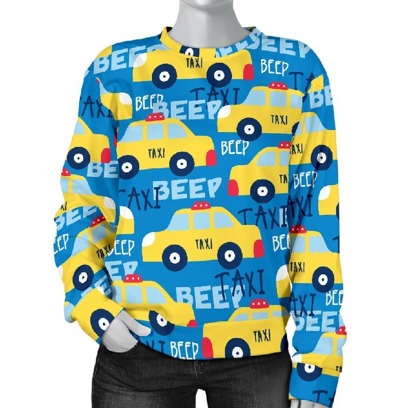 Taxi Car Pattern Print Women's Sweatshirt