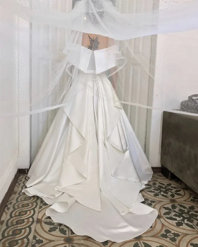 Bustle Wedding Dress Satin Off The Shoulder