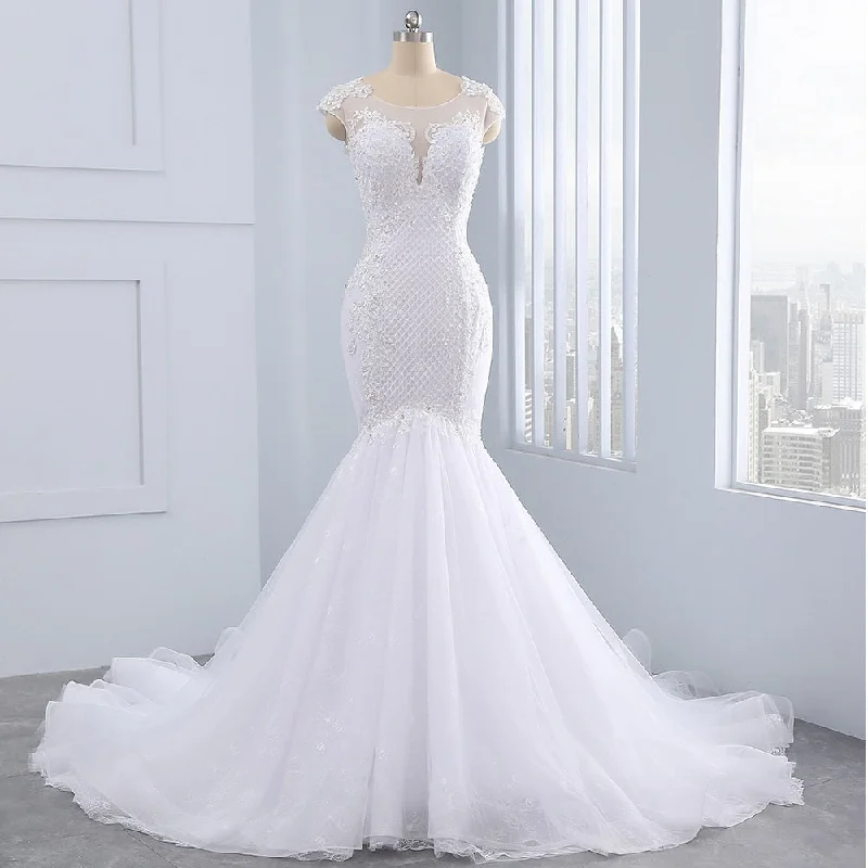 Organza Mermaid Wedding Dress Satin Wedding Dress