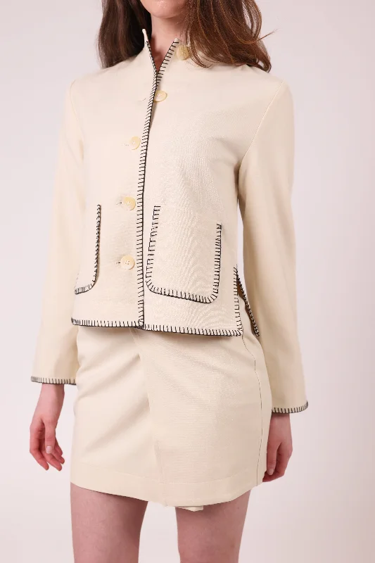 "The Aggie" - Jacket (Cream) Ruffle Wedding Gown