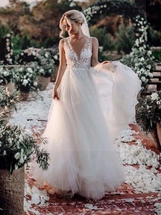 White Boho wedding dress