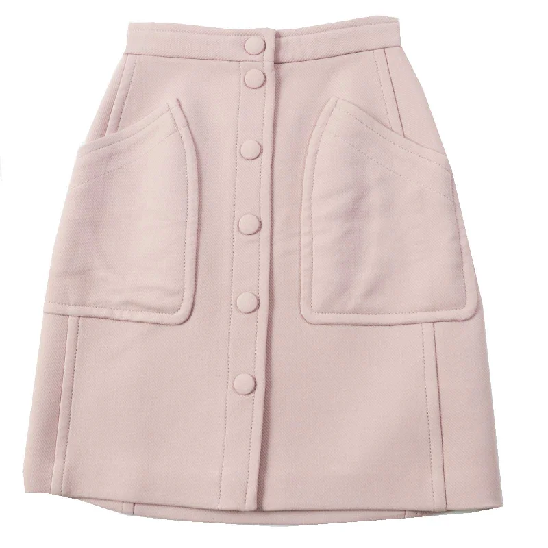 Bottega Veneta Wool Nylon Skirt Pink 38