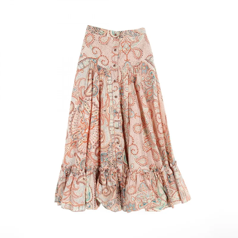 ETRO Cotton Skirt Orange Multicolor