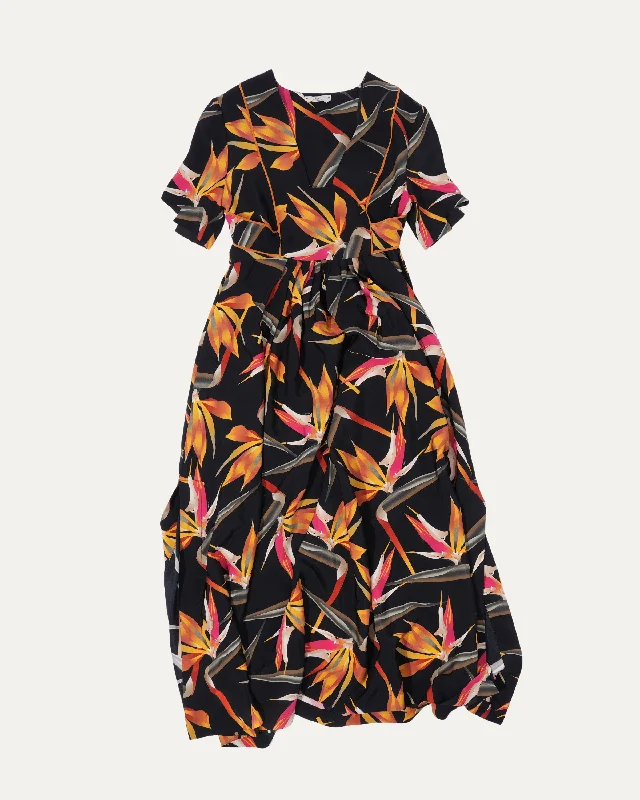 Floral Printed Silk Midi Dress