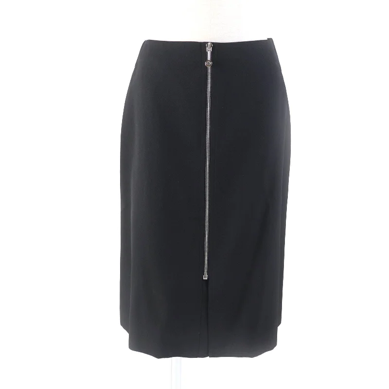 Hermes Wool Rayon Zip-up Knee-length Skirt