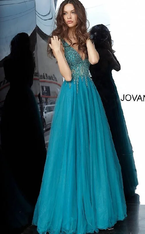 Jovani 54873 Long Prom High Slit Sleeveless Dress