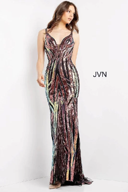 Jovani 04549 Prom Long Multi Spaghetti Strap Dress