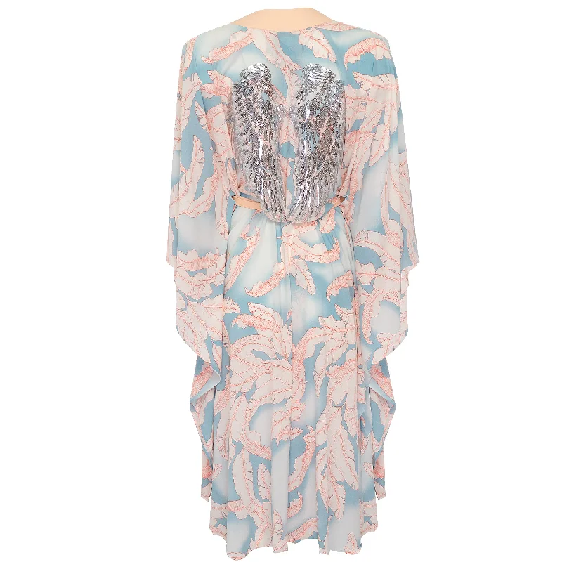 Lazur Willow Long Kimono Wings In Peach