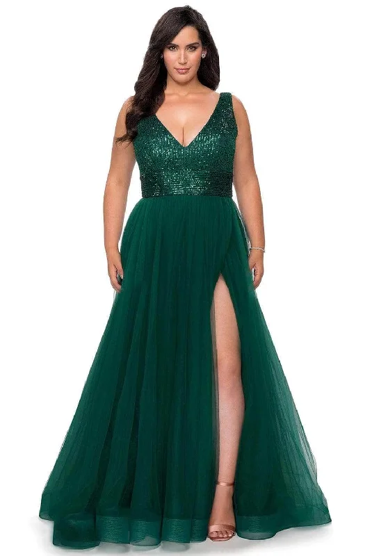 La Femme 29045SC - Sequin Ornate Sleeveless Evening Gown