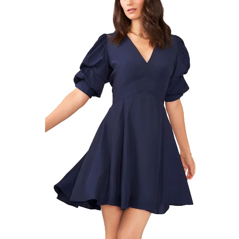 1.State Womens V-Neck Fit & Flare Dress