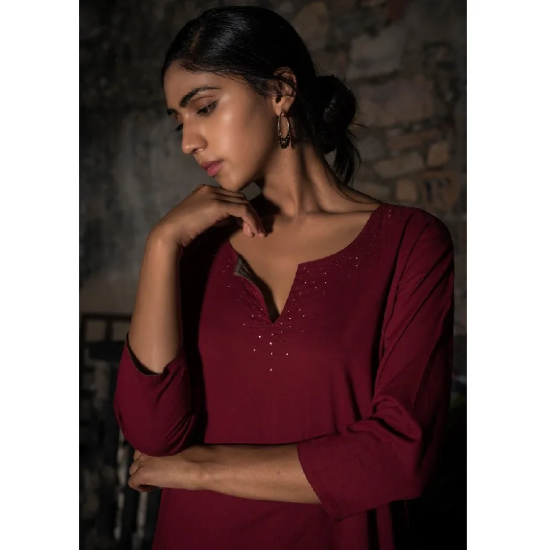 ABISH (Kurta/Dress-Maroon/Grey)