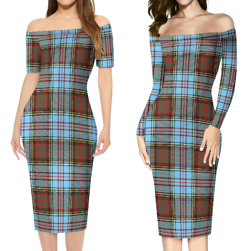 Anderson Ancient Tartan Off Shoulder Lady Dress