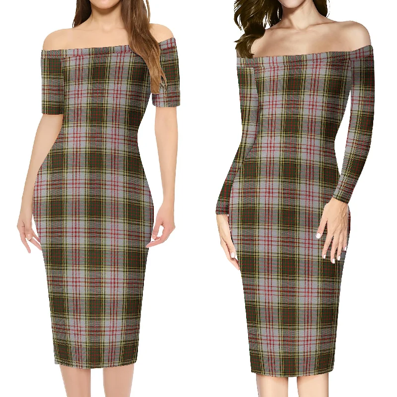 Anderson Dress Tartan Off Shoulder Lady Dress