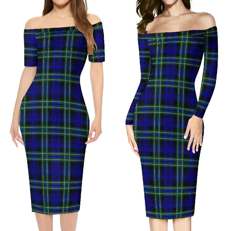 Arbuthnot Modern Tartan Off Shoulder Lady Dress