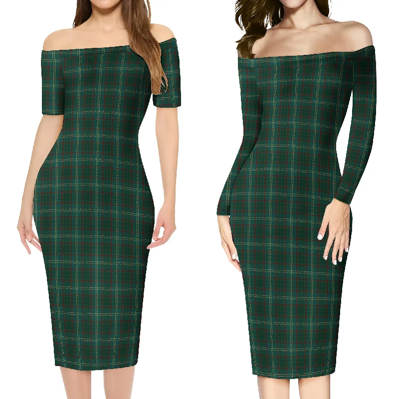 Armagh County Ireland Tartan Off Shoulder Lady Dress