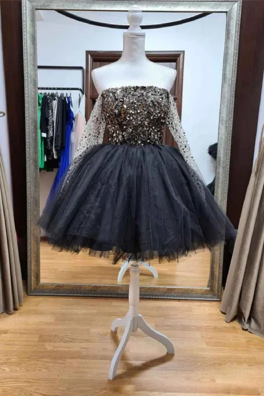 Ball Gown Off The Shoulder Homecoming Dress With Beading