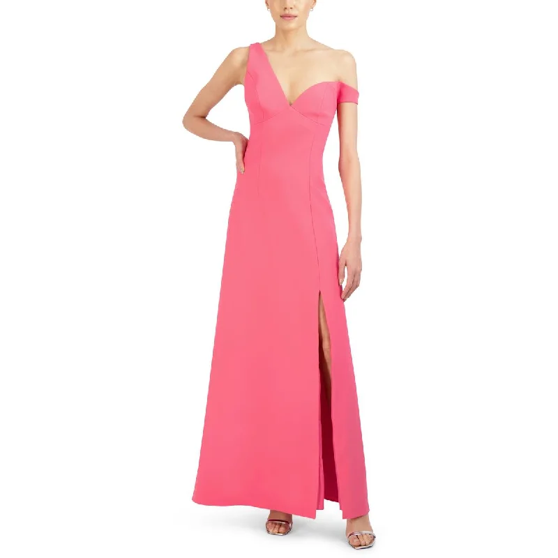 BCBGMAXAZRIA Womens Knit One Shoulder Evening Dress