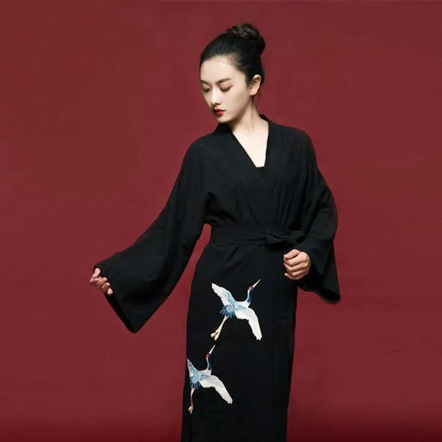 Black Japanese Kimono