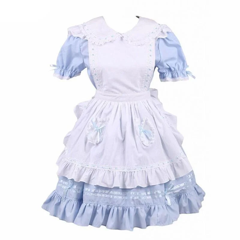 Blue Bows & Ruffles Lolita Cotton Dress