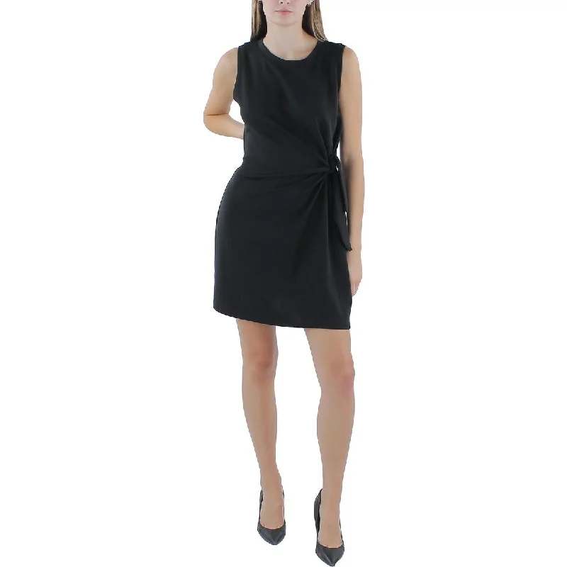 Cable & Gauge Womens Knot Tie Sleeveless Sheath Dress