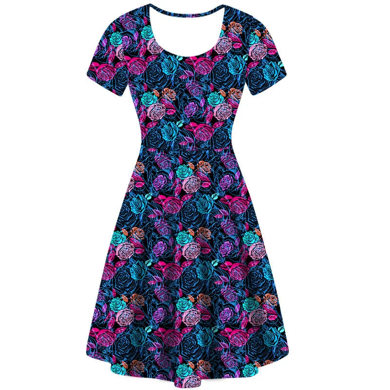 Delightful Roses Vintage Skater Dress