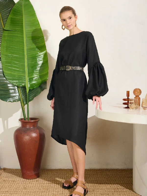 FALLING BELL DRESS ONYX