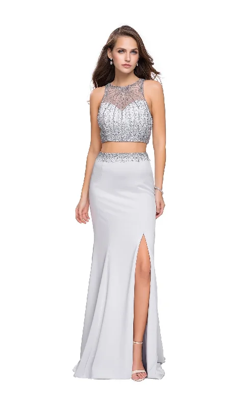 La Femme Sheer High-Neck Two-Piece Prom Dress 26063