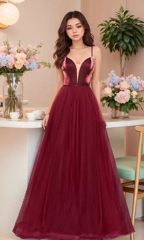 La Femme A-Line Open-Back V-Neck Prom Dress 27485