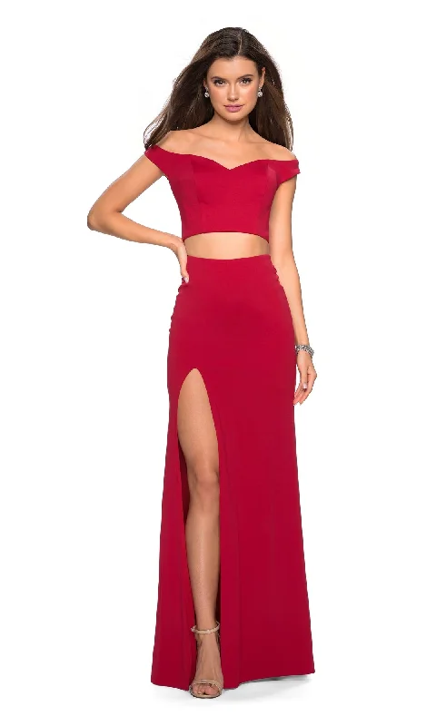 La Femme Off-Shoulder Two-Piece Prom Dress 27496