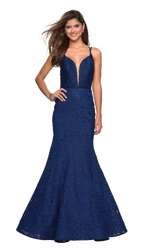 La Femme Strapless A-Line Satin Prom Dress 27506