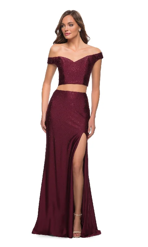 La Femme Off-the-Shoulder Two-Piece Prom Dress 29951