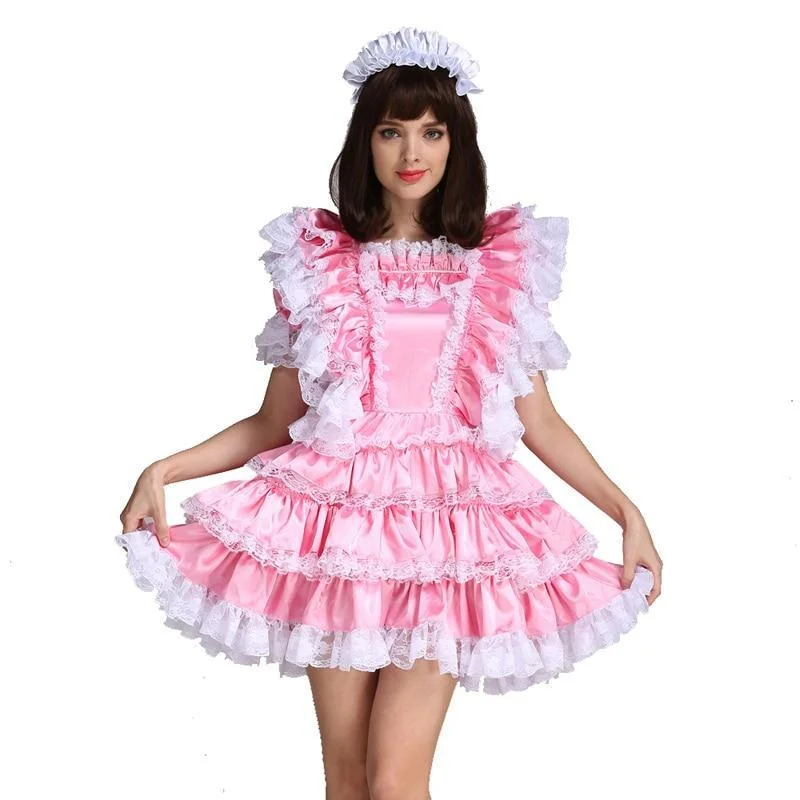 Lockable Sissy Maid Satin Dress