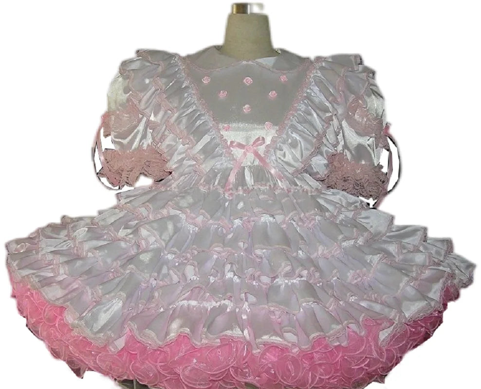 Lockable Sissy Pink Satin Dress