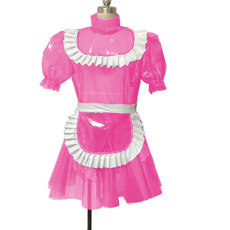 Lockable Transparent Slutty Sissy Maid Uniform Set