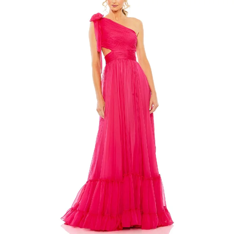 Mac Duggal Womens Chiffon Cut-Out Evening Dress