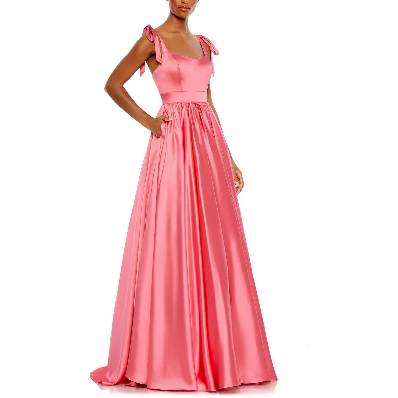 Mac Duggal Womens Satin Ballgown Evening Dress