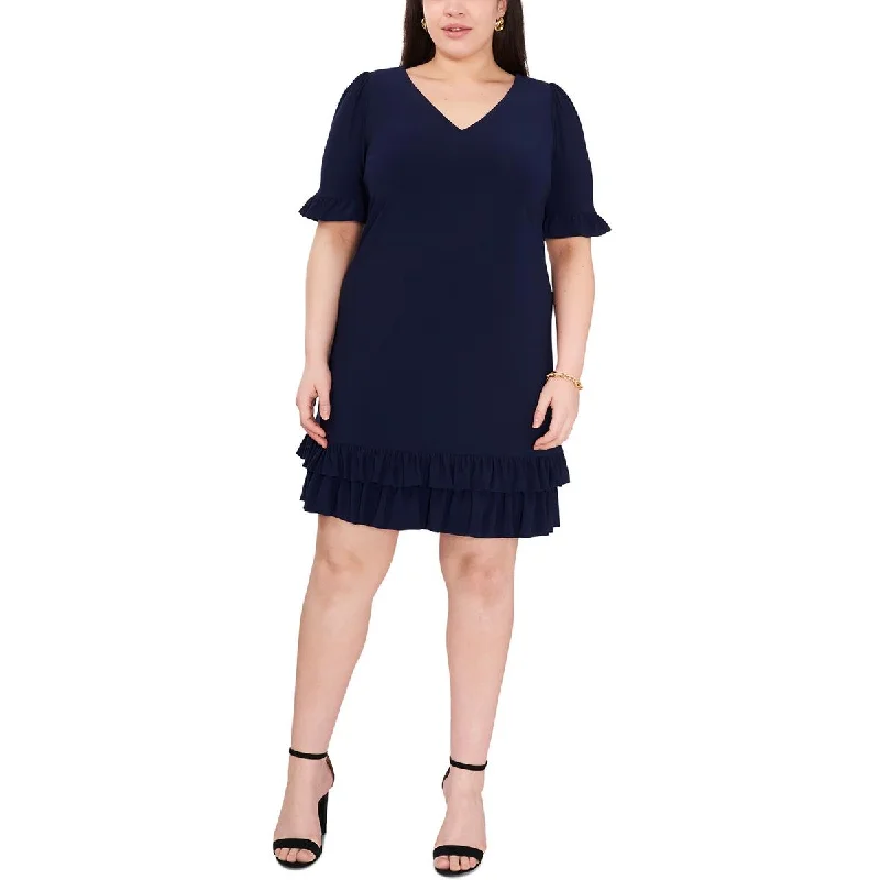 MSK Womens Plus Ruffled  Shift Dress