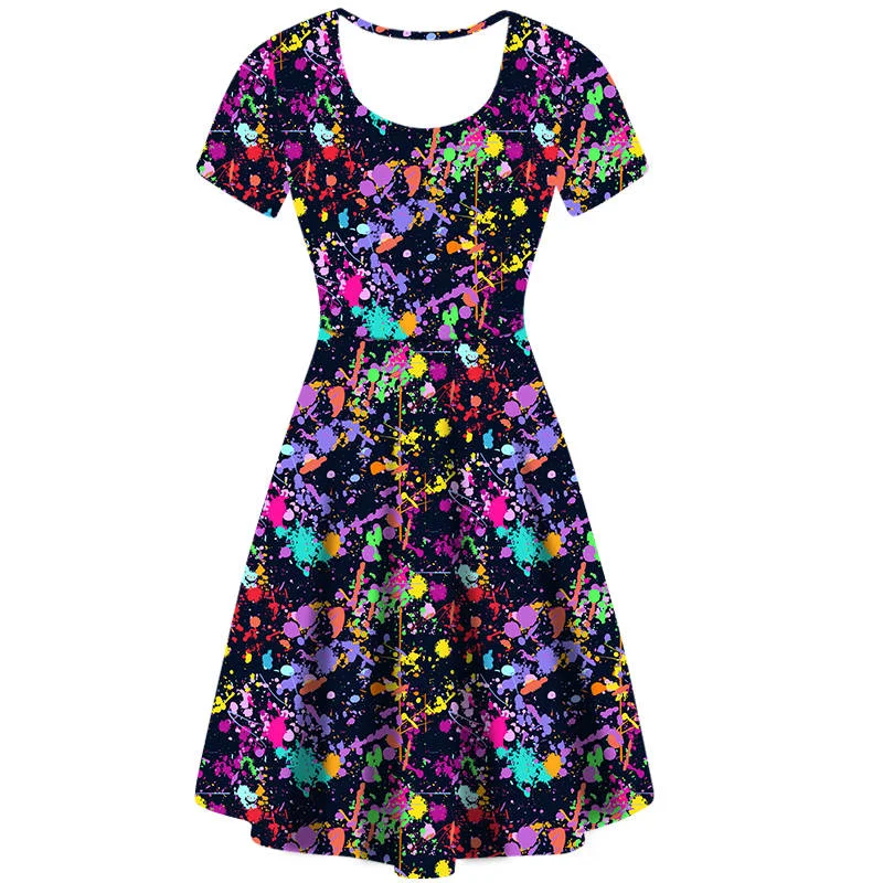 Paint Splat Vintage Skater Dress