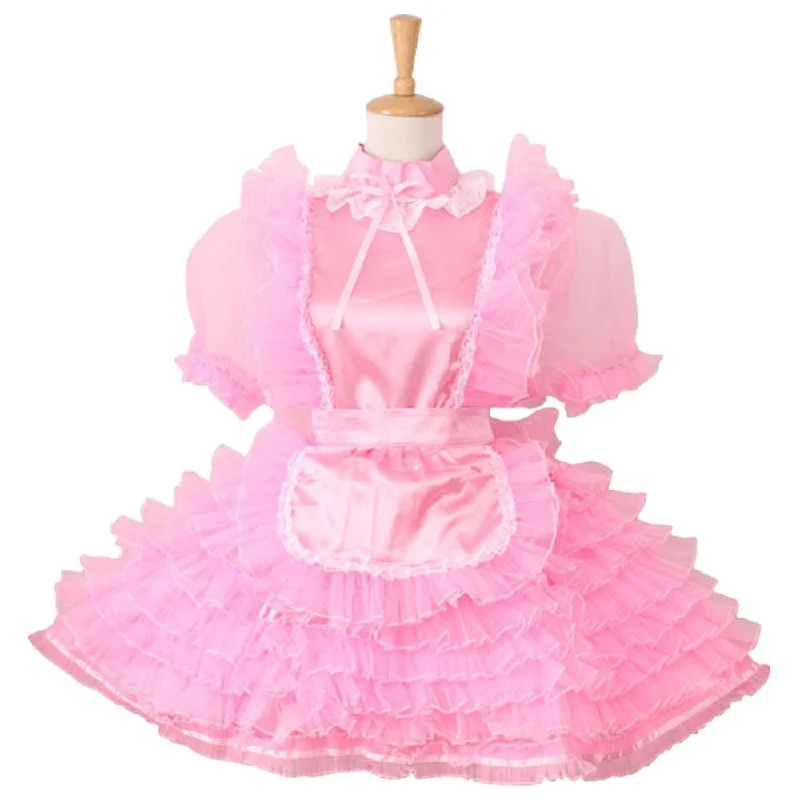 Prissy Sissy Maid Satin Puffy Dress Uniform