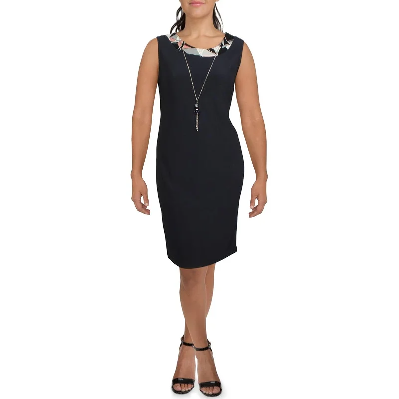 R&M Richards Womens Knit Sleeveless Sheath Dress