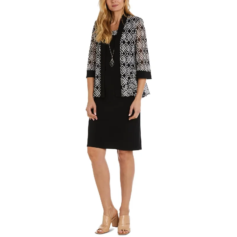 R&M Richards Womens Petites Wear to Work Jacket Two Piece Dress