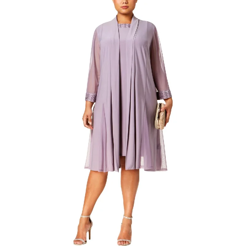 R&M Richards Womens Plus Embellished Evening Two Piece Dress Knitted unclassified dresses