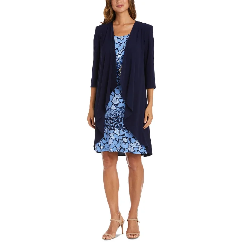 R&M Richards Womens Textured Work Wear Two Piece Dress